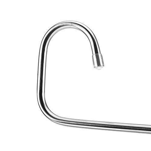 ziidoo New S-Type Pants Hangers Stainless Steel Closet Hangers Upgrade Non-Slip Design Hangers Closet Space Saver for Jeans Trousers Scarf Tie(6 Piece)