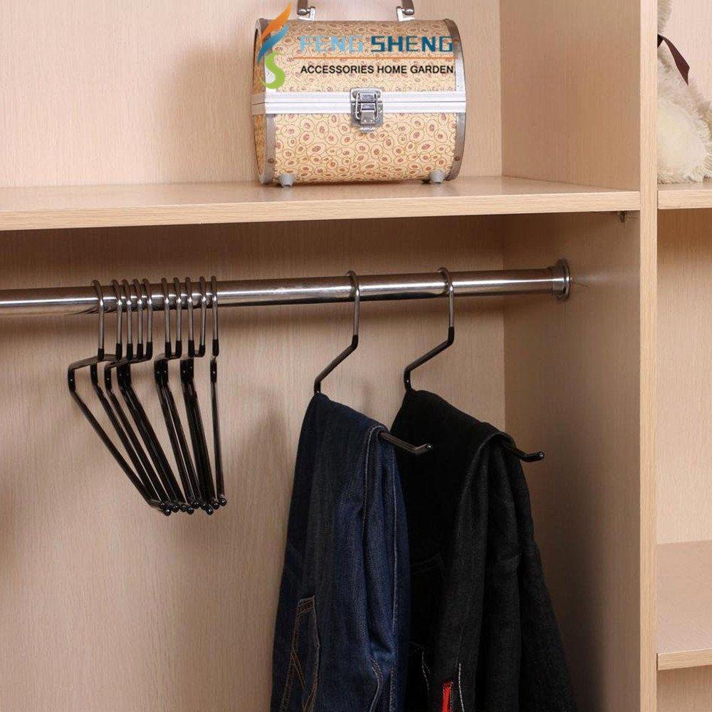 Ecolife Sunshine Stainless Steel Open Ended Pants Easy Slide Wardrobe Clothes Trouser Hanger (Set of 12)