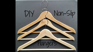 DIY Non Slip Hangers - 3 easy ways Products used: Wooden Hangers - Ikea (8 pack) $3.99 Rubber Bands - (50 pack) $1 Craft Pipe Cleaners - (50 pack) $1 ...