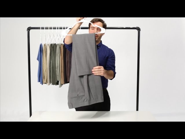 Watch to learn how to hang your dress pants using the Savile Row folding technique