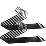 12 Pcs Pants Hanger, Ipow Heavy Duty Hangers Slacks/Trousers Jeans Or Scarf Tie,Open Ended Hanging Easy Slide Organizers, Metal Rod With A Large Diameter,Chrome And Black Friction