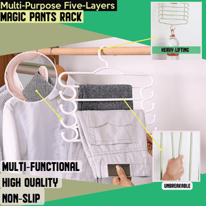 Multi-Purpose Five-Layers Magic Pants Rack